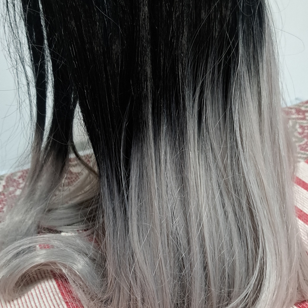 Black and Gray Ombre Hair Wig